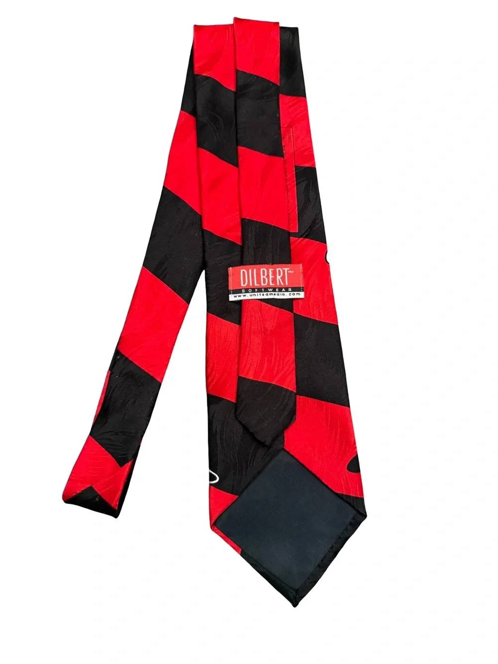 Dilbert & Dog Red Black Silk Novelty Tie United Feature Syndicate 4”